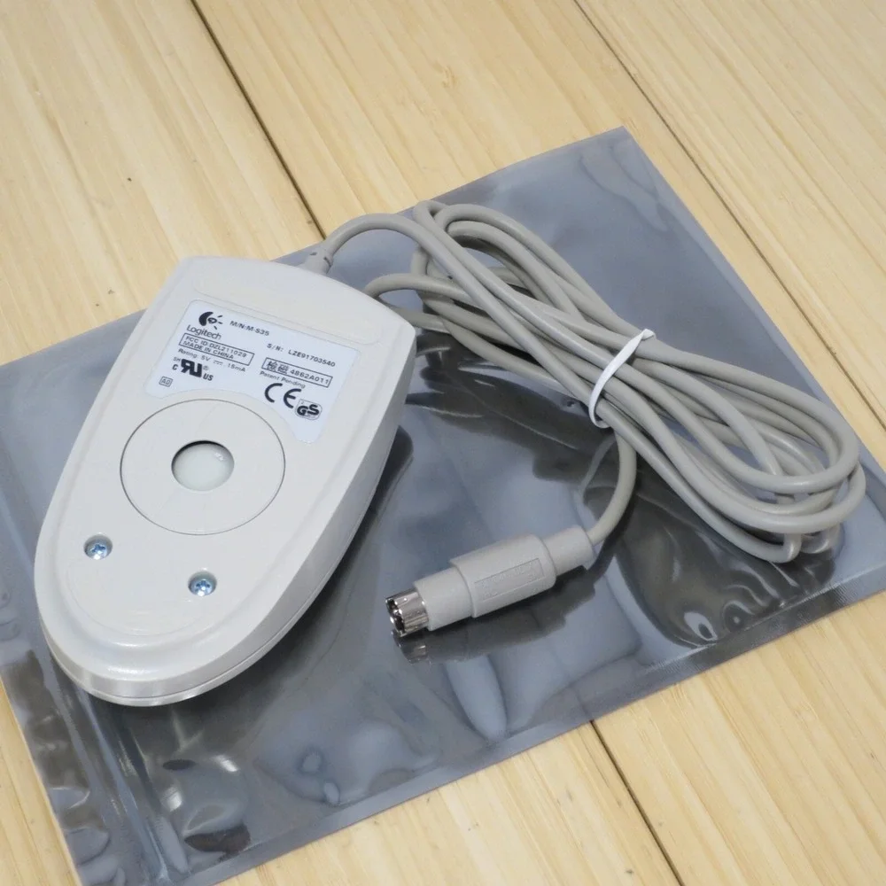 Vintage Logitech M-S35 Roller Ball 3-Button Wired Mouse PS2 - Tested‎ 07